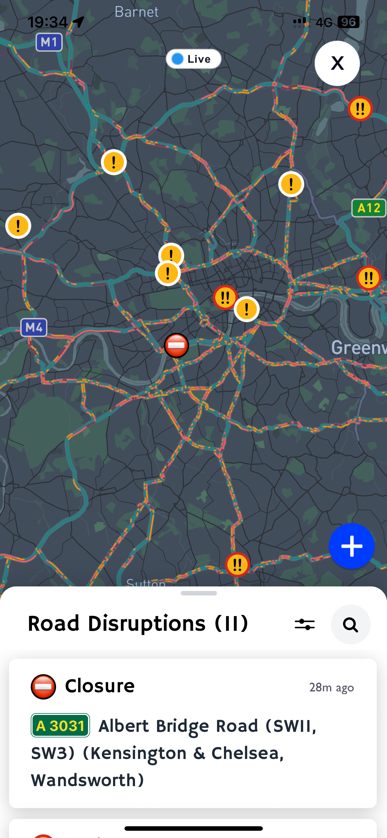 List of current road disruptions across London